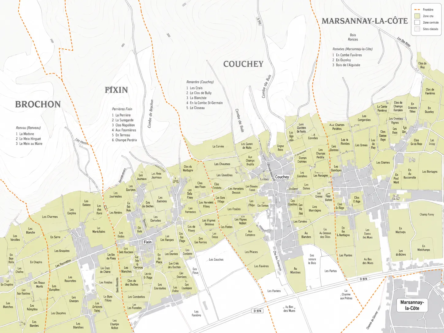 Carte exemple Climats Grands Crus